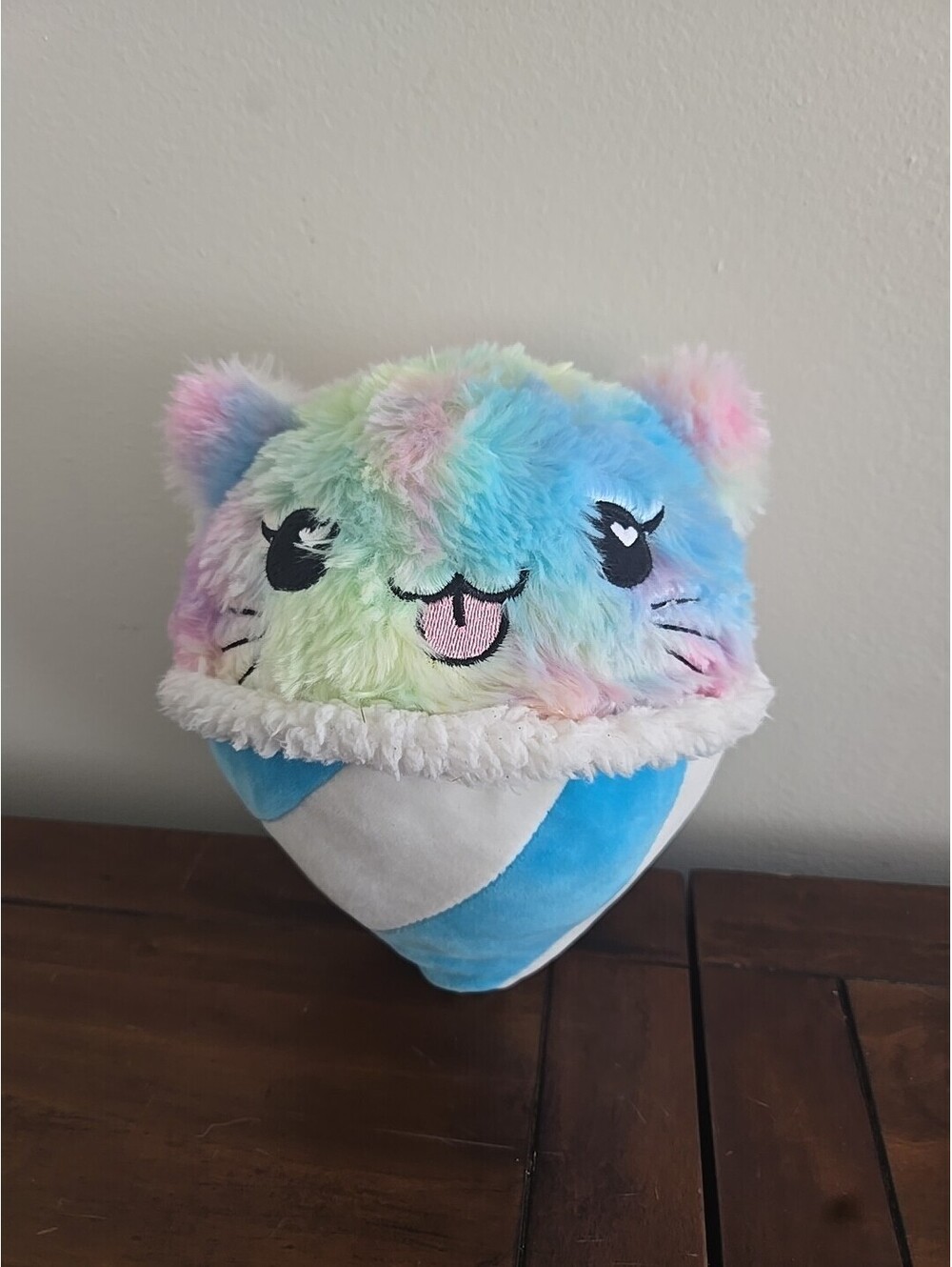 Cat Snowcone 9" Plush Rainbow Catcone Ice Cream Cone RARE Squish Stuffed Animal